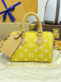 Louis vuitton original soft calfskin nano speedy 18 M24419 yellow