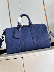 Louis vuitton original calfskin keepall 35 M11691 blue