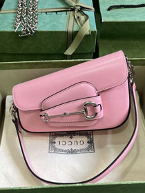 GG original calfskin horsebit 1955 mini shoulder bag 774209 pink