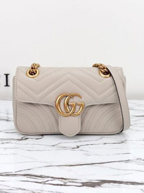 GG original calfskin marmont mini bag 446744 light grey