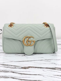 GG original calfskin marmont small shoulder bag 443497 light green