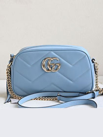 GG original calfskin marmont small shoulder bag 447632 blue