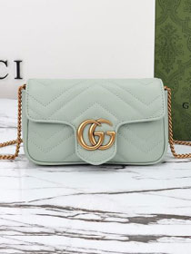 GG original calfskin marmont super mini bag 476433 light green