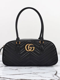 GG original calfskin marmont medium top handle bag 795218 black