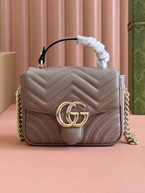 GG original calfskin marmont mini top handle bag 811238 dusty pink