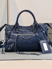 Balenciaga original lambskin le city small bag 8114422 navy blue