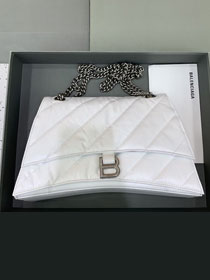 Balenciaga original calfskin crush medium chain bag 7163932 white