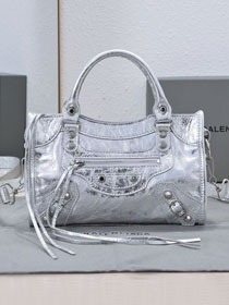 Balenciaga original lambskin le city mini bag 8063952 silver	