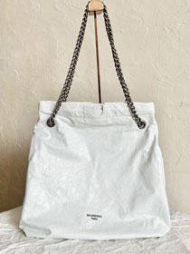 Balenciaga original calfskin crush small tote bag 7429412 white