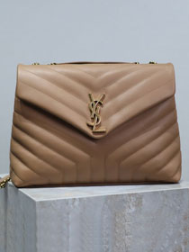 YSL original calfskin loulou medium bag 487216 apricot