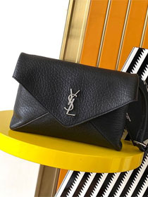 YSL original lambskin cassandre envelope messenger bag 801490 black