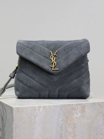 YSL original suede calfskin loulou mini bag 467072 grey