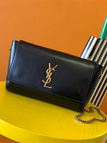 YSL original suede calfskin reversible small kate bag 737128 black