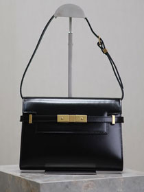 YSL original calfskin manhattan small flap bag 675626 black