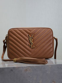 YSL original patent calfskin lou camera bag 520534 dark brown