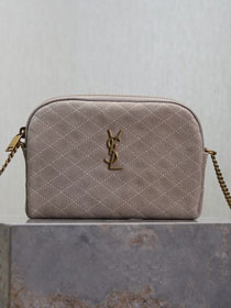 YSL original suede cassandre carre camera bag 764809 grey