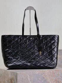 YSL original aged calfskin shopping tote bag 394195 black