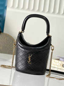 YSL original lambskin gaby mini bucket bag 763961 black