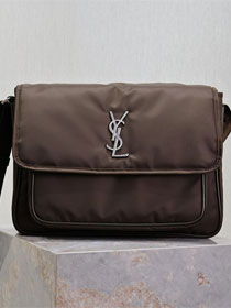 YSL original nylon large niki bag 498830 dark coffee