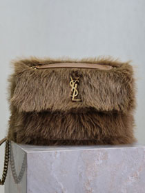 YSL original rabbit hair medium niki bag 633158 brown