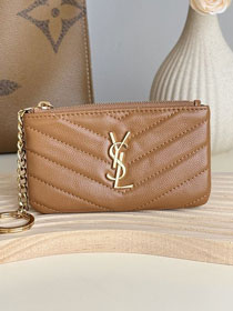 YSL original grained calfskin coin purse 438386 