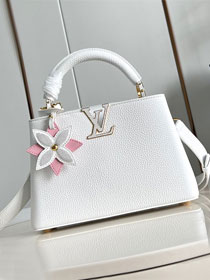 Louis vuitton original calfskin capucines BB handbag M21103 white