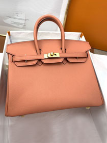 Hermes original epsom leather birkin 35 bag H35-3 crevette pink