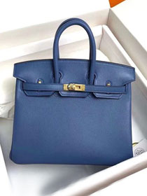 Hermes original swift leather birkin 35 bag H35-5 blue agate