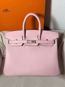 Hermes original swift leather birkin 35 bag H35-5 rose sakura 