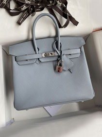 Hermes original epsom leather birkin 30 bag H30-3 blue lin	