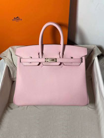 Hermes original swift leather birkin 25 bag H25-5 rose sakura