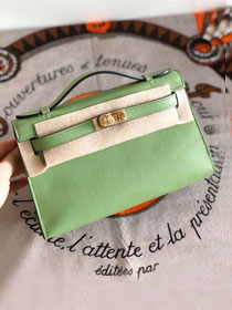 Hermes original swift leather mini kelly 22 clutch K0012 vert criquet  