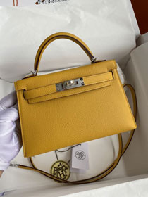 Hermes original epsom leather mini kelly 19 bag K0019 amber