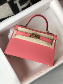 Hermes original epsom leather mini kelly 19 bag K0019 rose lipstick 