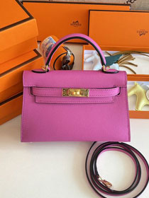 Hermes original epsom leather mini kelly 19 bag K0019 magnolia