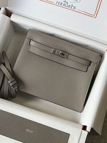 Hermes original evercolor leather kelly danse bag KD022 grey asphalte