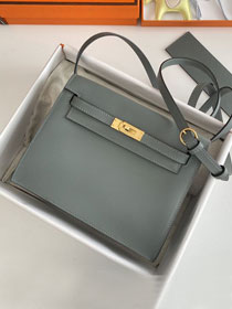 Hermes original evercolor leather kelly danse bag KD022 vert amande