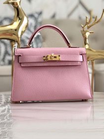 Hermes original goatskin mini kelly 19 bag KG0019 rose confetti