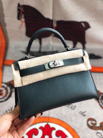 Hermes original goatskin mini kelly 19 bag KG0019 vert cypres