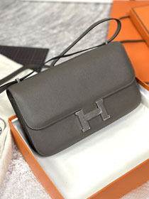 Hermes original epsom leather constance elan bag C024 grey etain