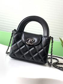 CC original calfskin clutch with chain AP3435 allblack