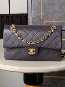 CC original lambskin medium flap bag A011012 chocolate
