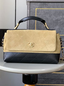 CC original suede calfskin shopping tote bag AS5404 brown&black