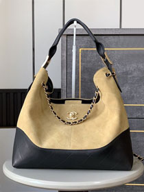 CC original suede calfskin shopping tote bag AS5405 brown&black